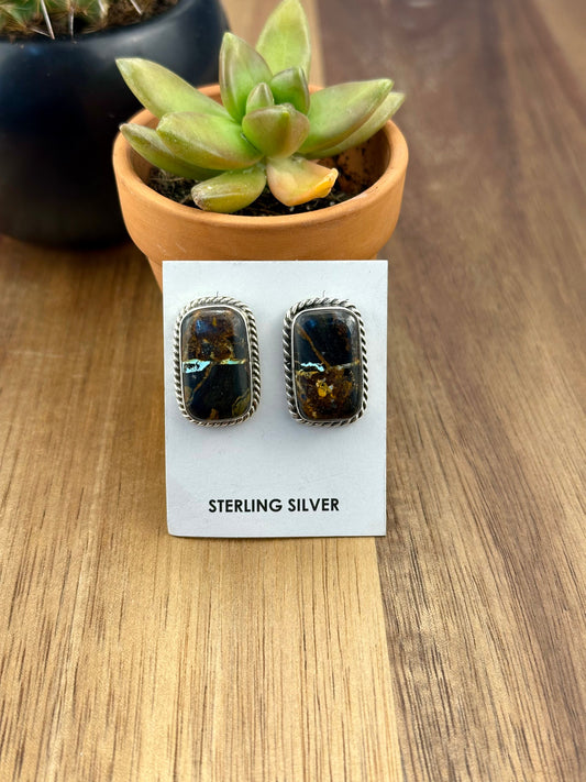 Blackjack Rectangle Stud Earrings