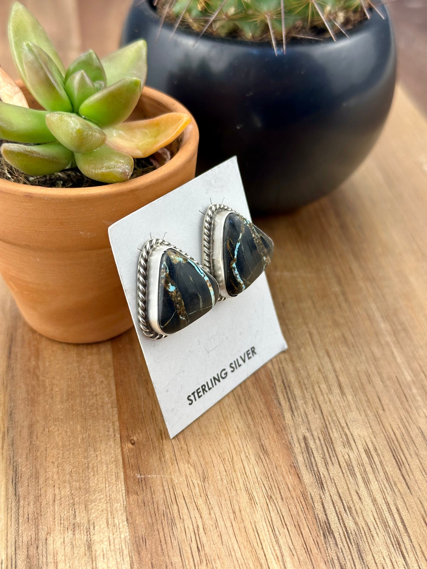 Blackjack Triangle Stud Earrings