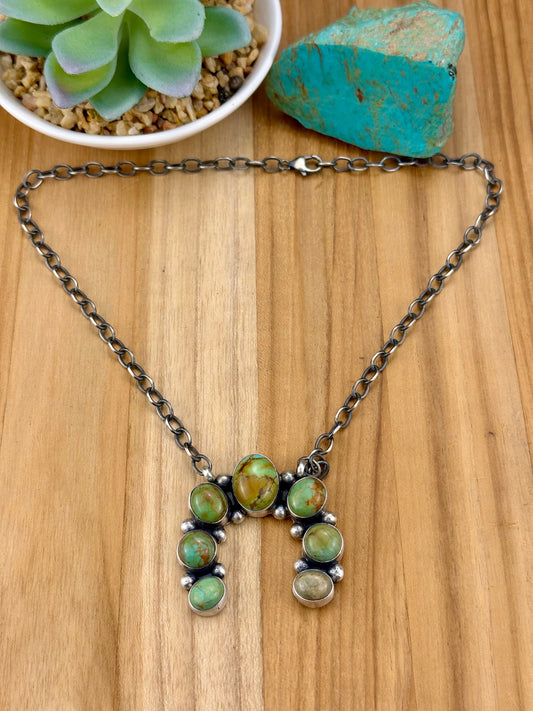 Kingman Turquoise Naja Sterling Necklace