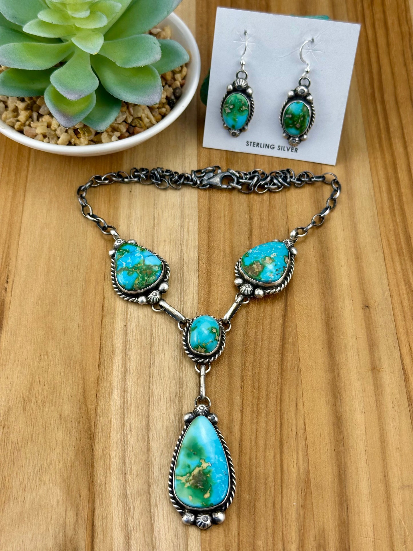 Sonoran Gold Turquoise Mini Lariat Necklace Set