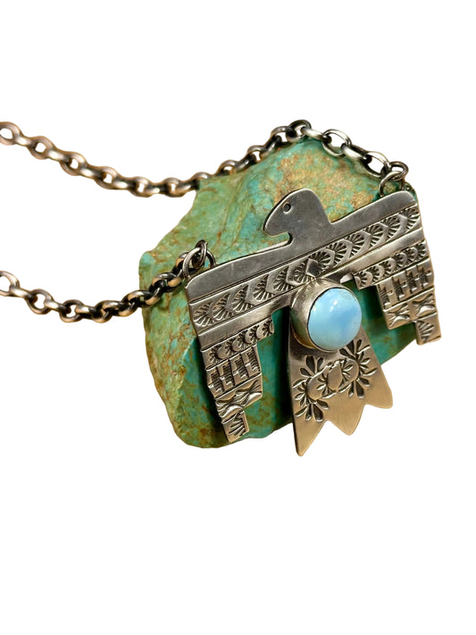 Golden Hills Sterling Thunderbird Necklace