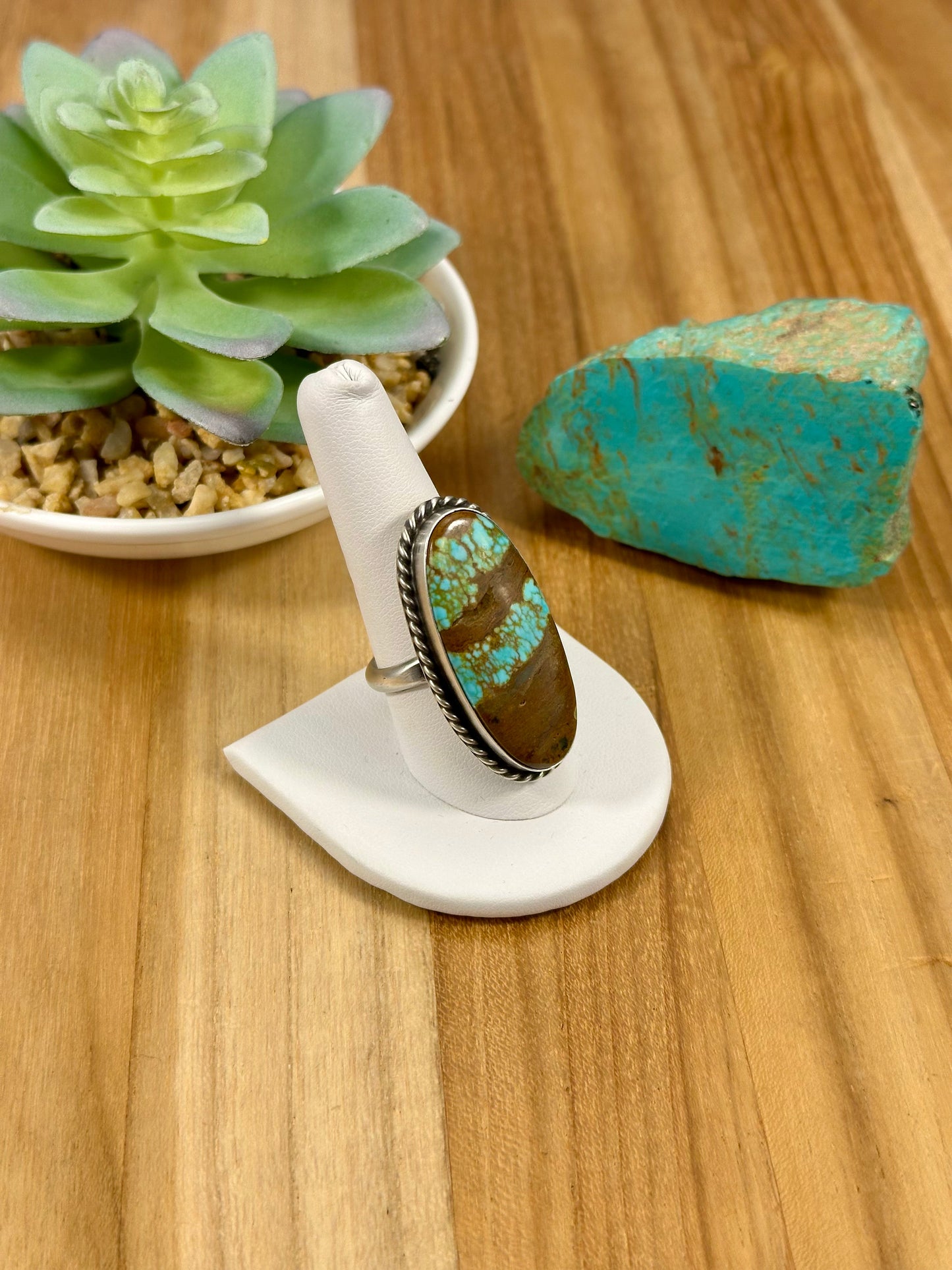 #8 Turquoise Oval Sterling Silver Ring