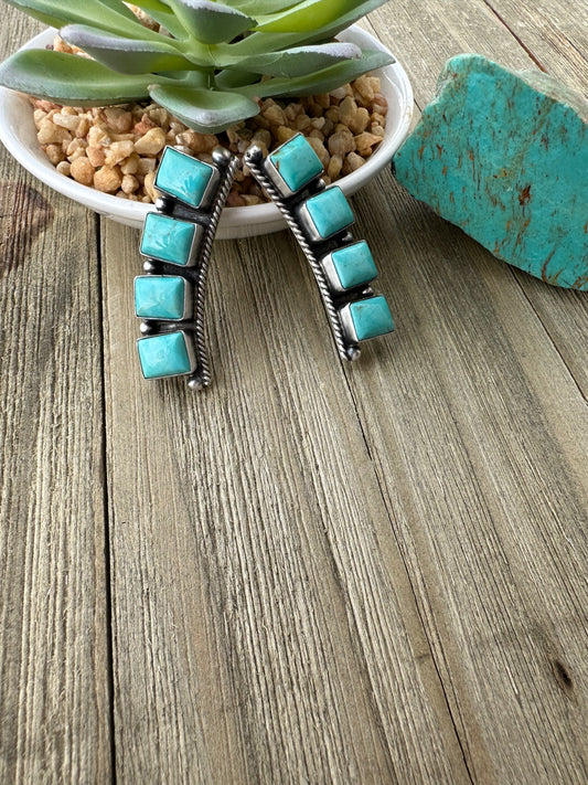 Kingman 4 Stone Square Earrings