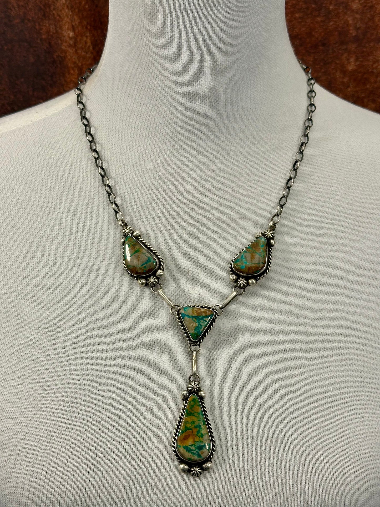 Kingman Turquoise Mini Lariat Necklace Set