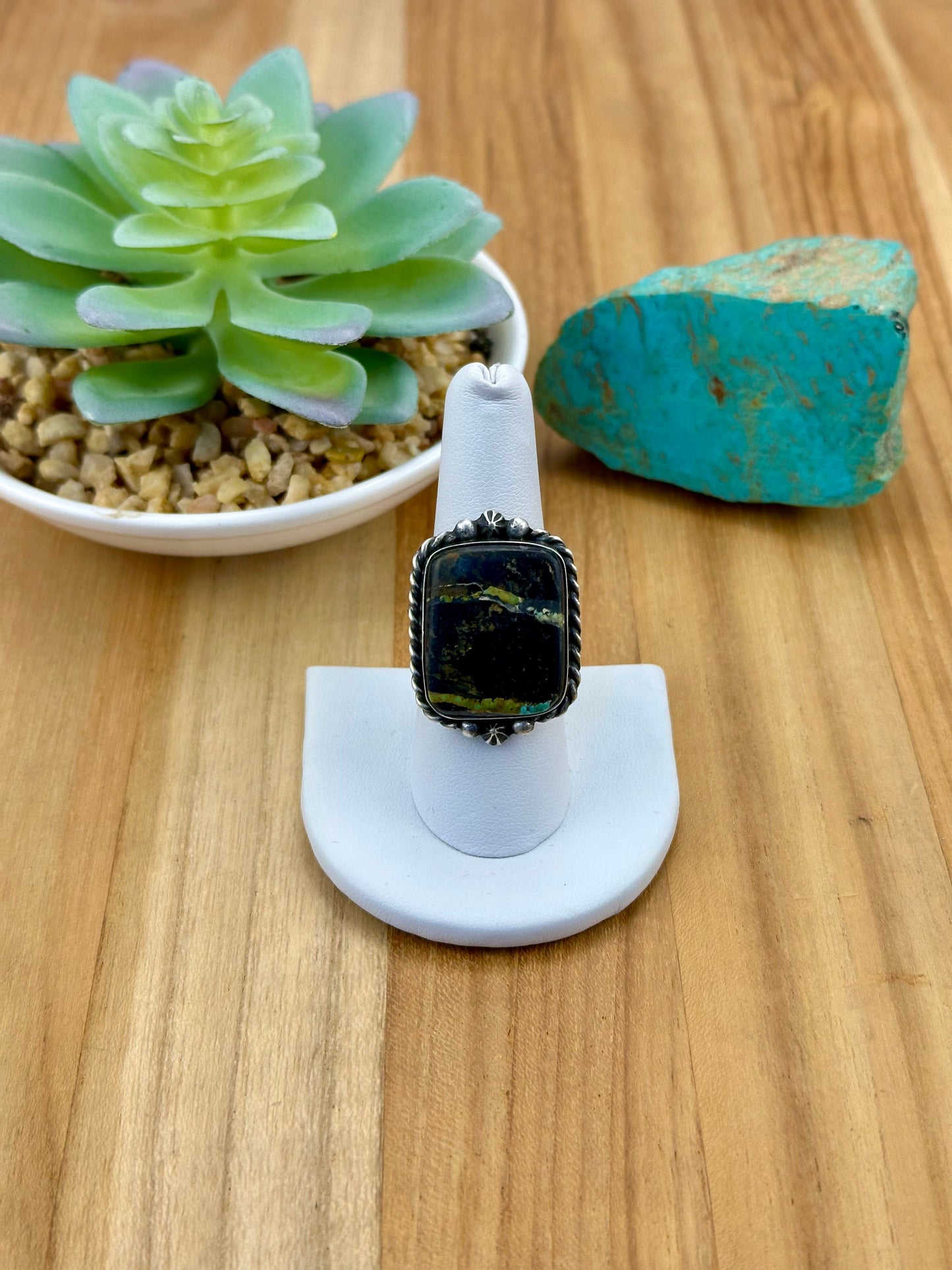 Blackjack Square Sterling Silver Ring