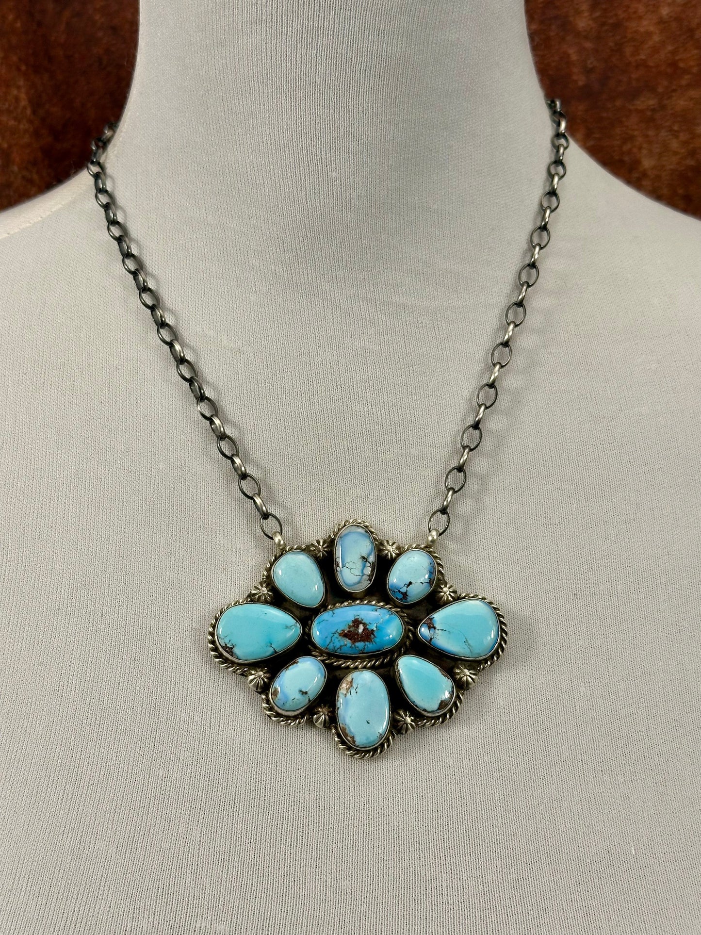 Golden Hills Floral Cluster Sterling Necklace