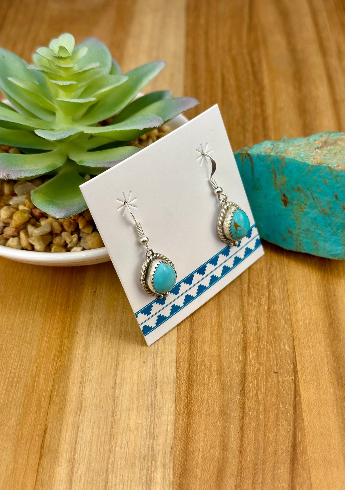Kingman Turquoise Teardrop Dangle Earrings