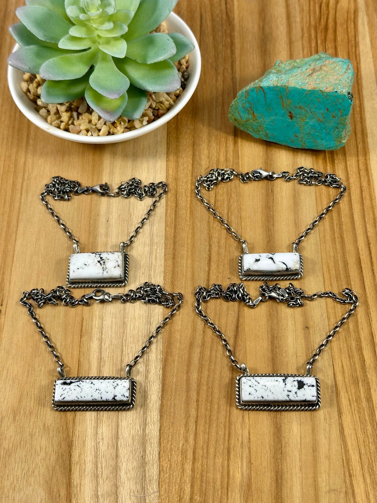 White Buffalo Bar Sterling Necklace