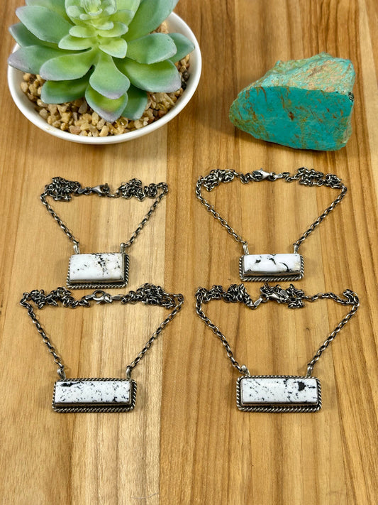 White Buffalo Bar Sterling Necklace