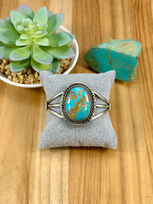 Kingman Turquoise Oval Sterling Cuff