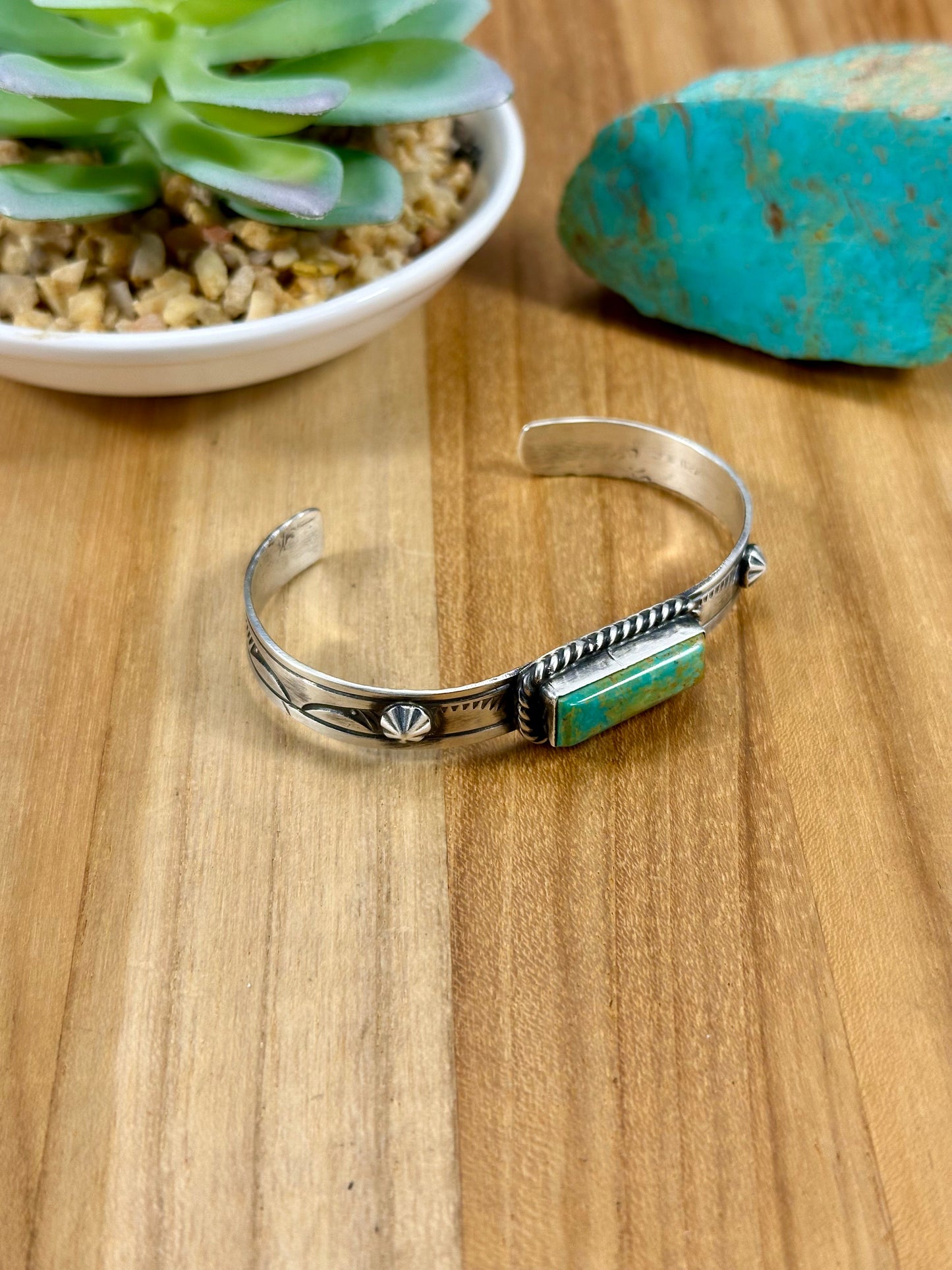 Kingman Turquoise Bar Sterling Cuff