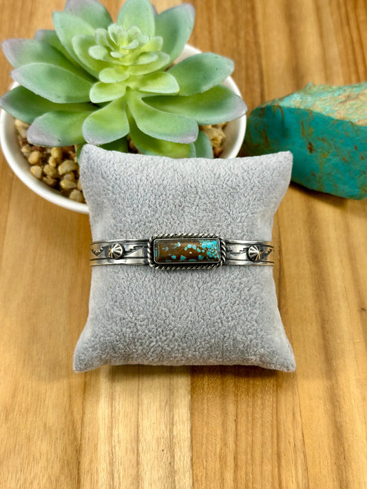 #8 Turquoise Bar Sterling Cuff