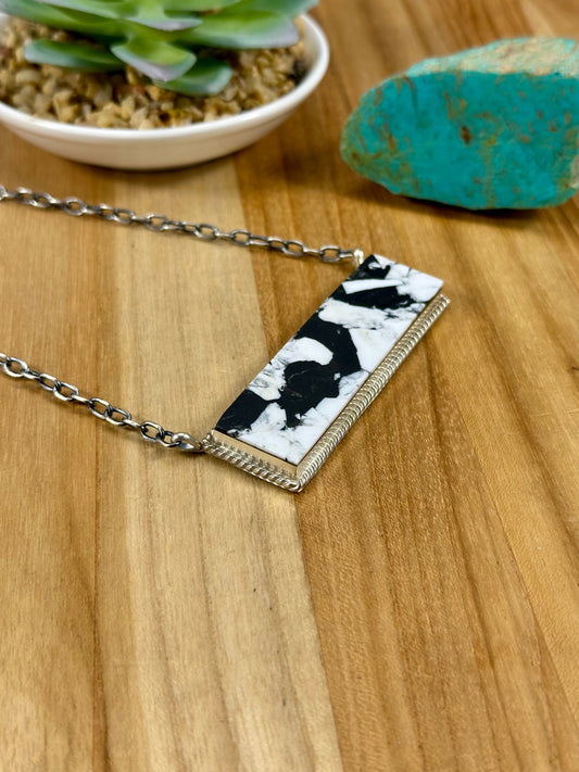 White Buffalo Bar Sterling Necklace