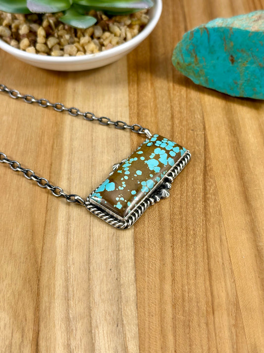 #8 Turquoise Bar Sterling Necklace