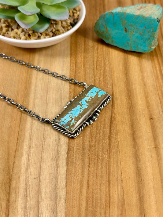 #8 Turquoise Bar Sterling Necklace