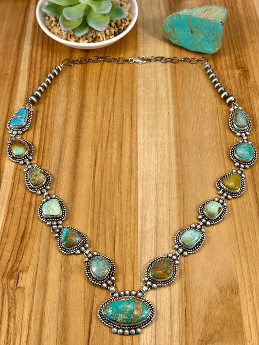 Royston Turquoise Sterling Pearl Necklace