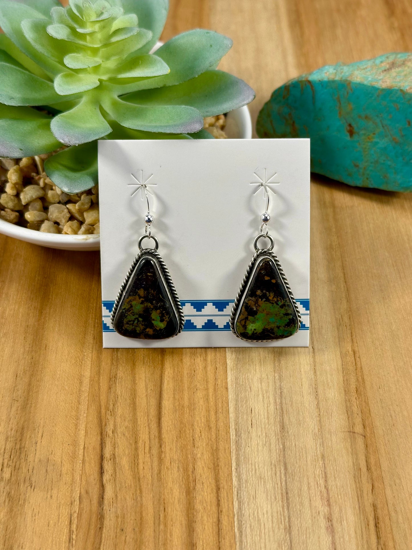 Blackjack Triangle Dangle Sterling Earrings