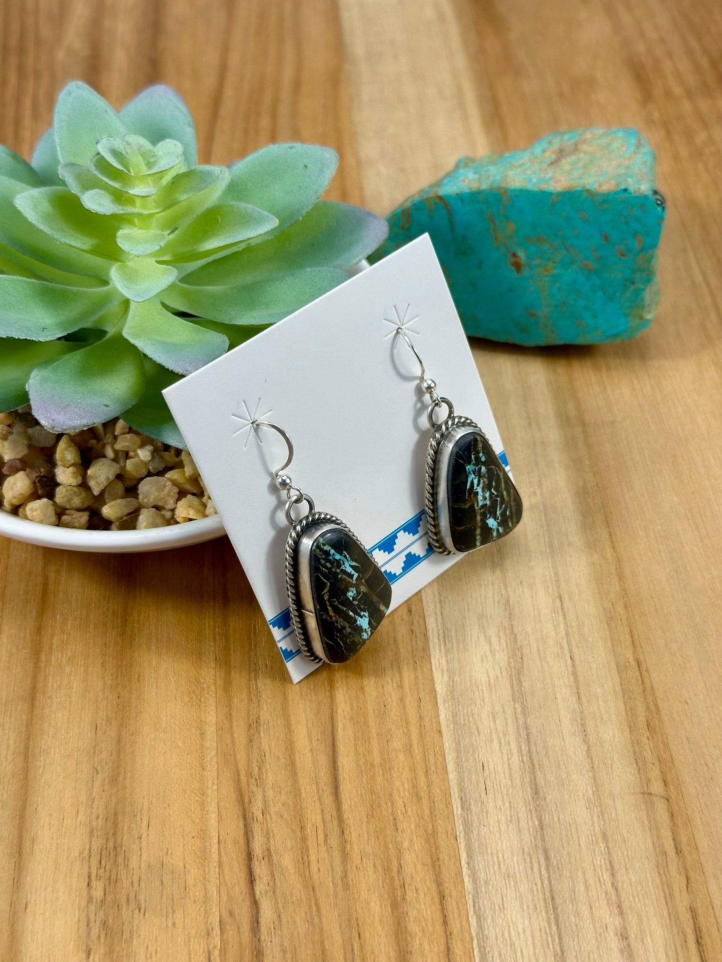 Blackjack Triangle Dangle Sterling Earrings