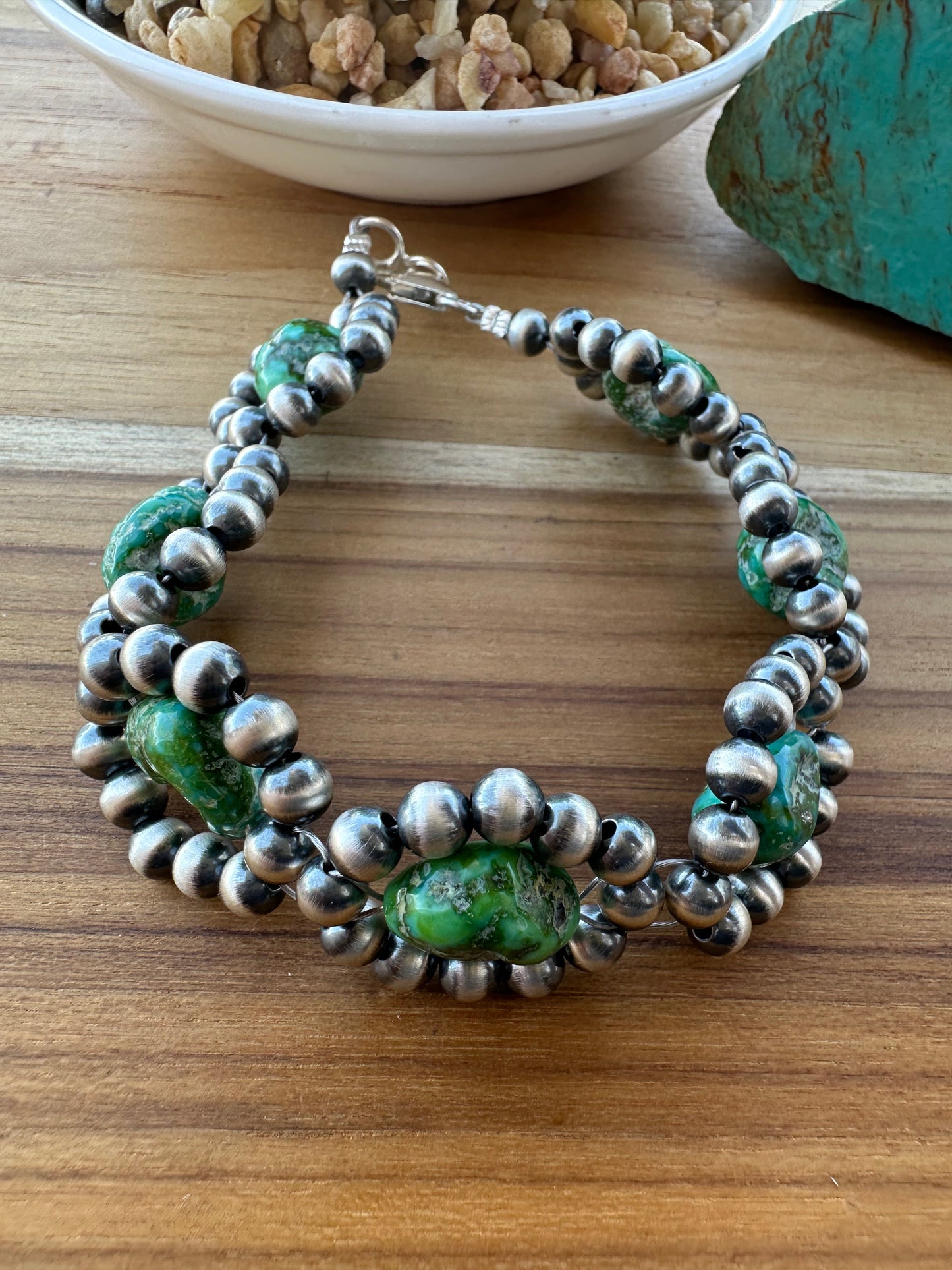 Sonoran Gold Sterling Pearl Flower Bracelet