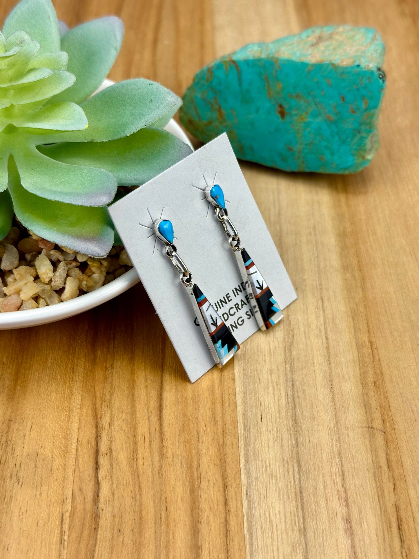 Multi Stone Zuni Inlay Earrings