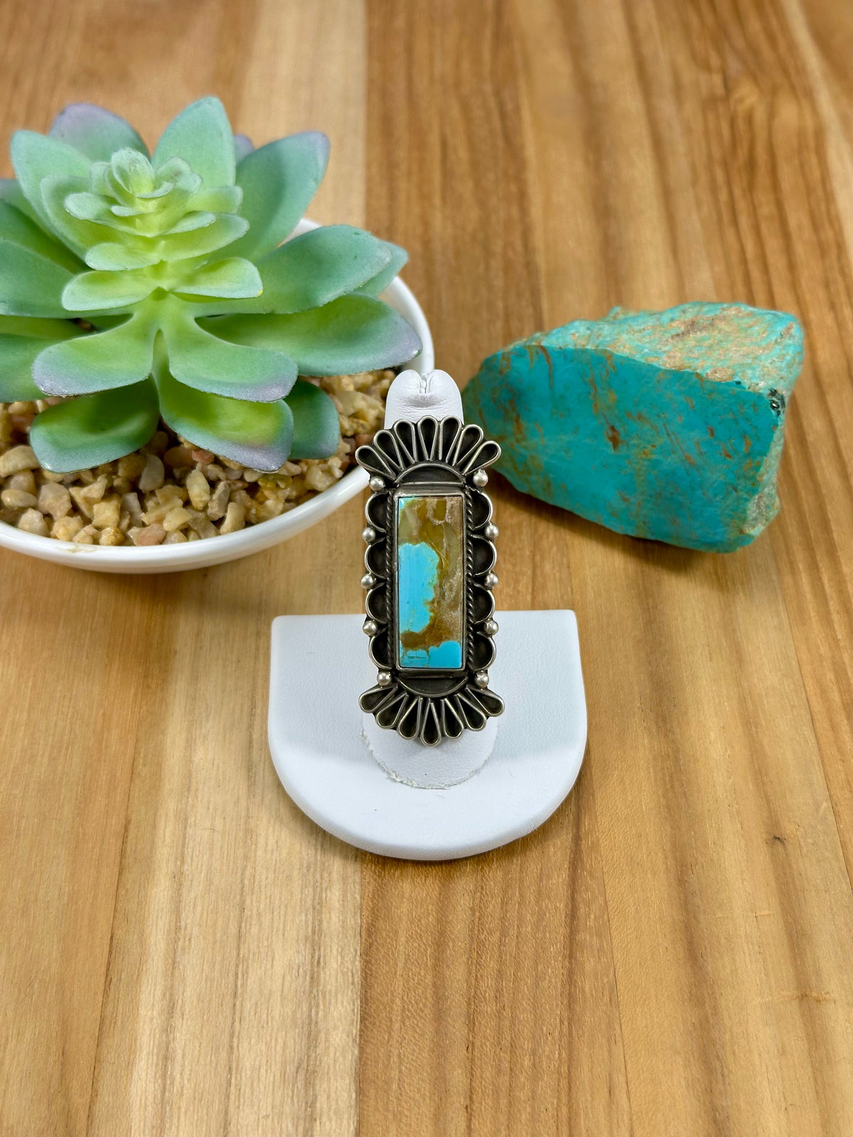 Kingman Turquoise Bar Sterling Ring