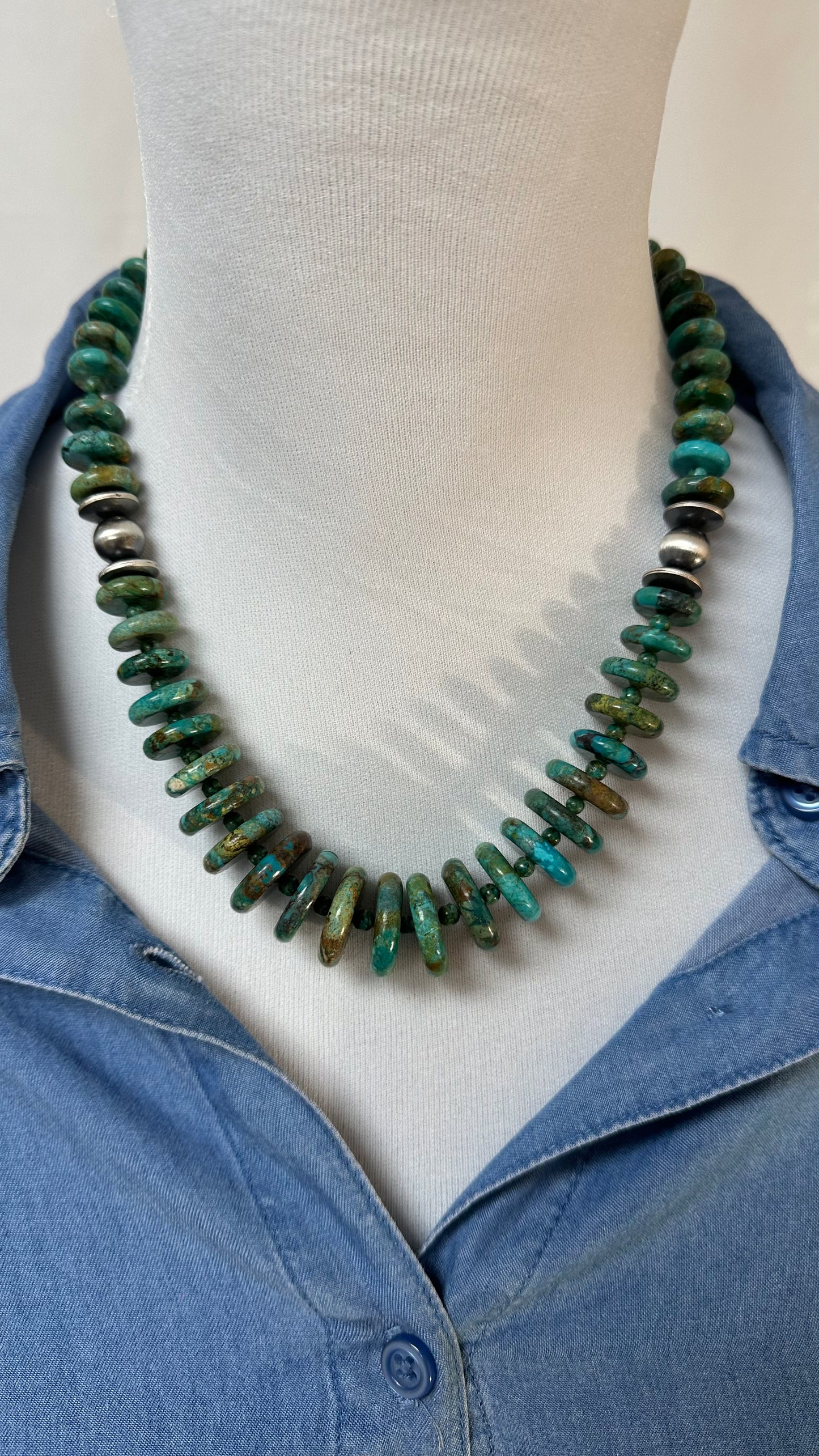 Kingman Turquoise Chip Necklace