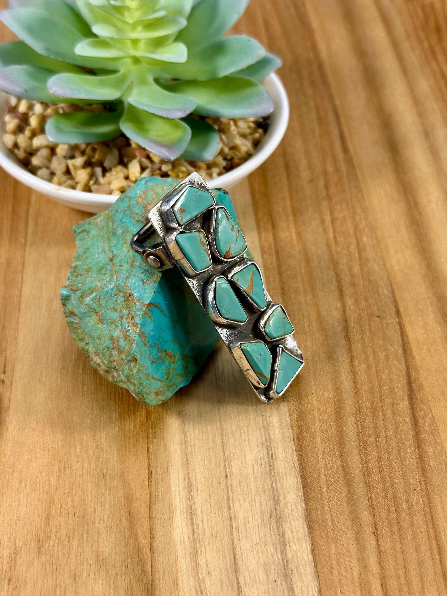 Kingman Turquoise Cluster Belt Buckle