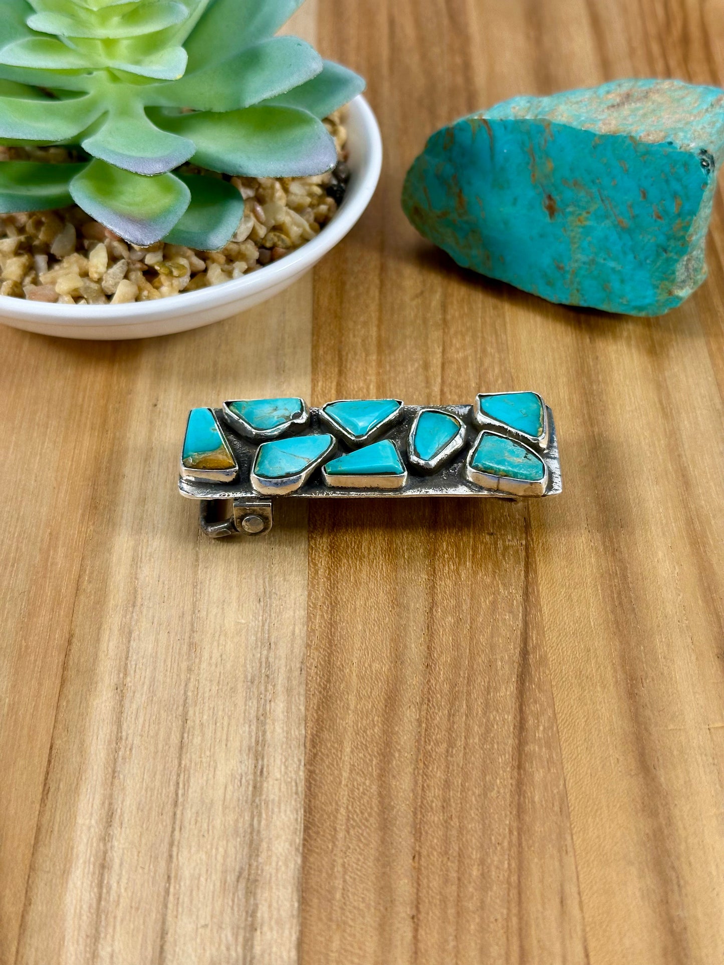 Kingman Turquoise Cluster Belt Buckle