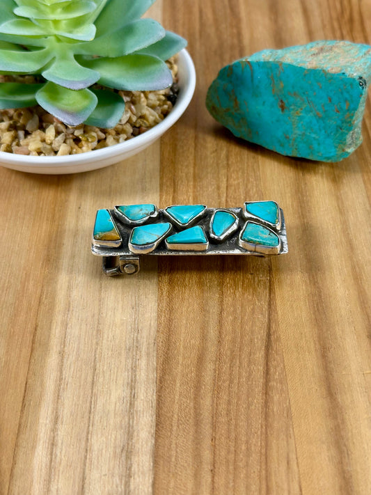 Kingman Turquoise Cluster Belt Buckle
