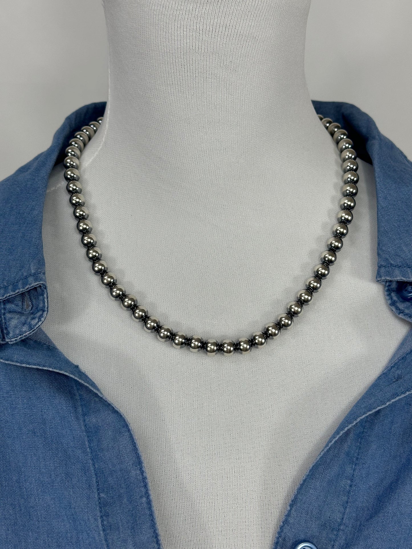 8MM Sterling Pearl Necklace