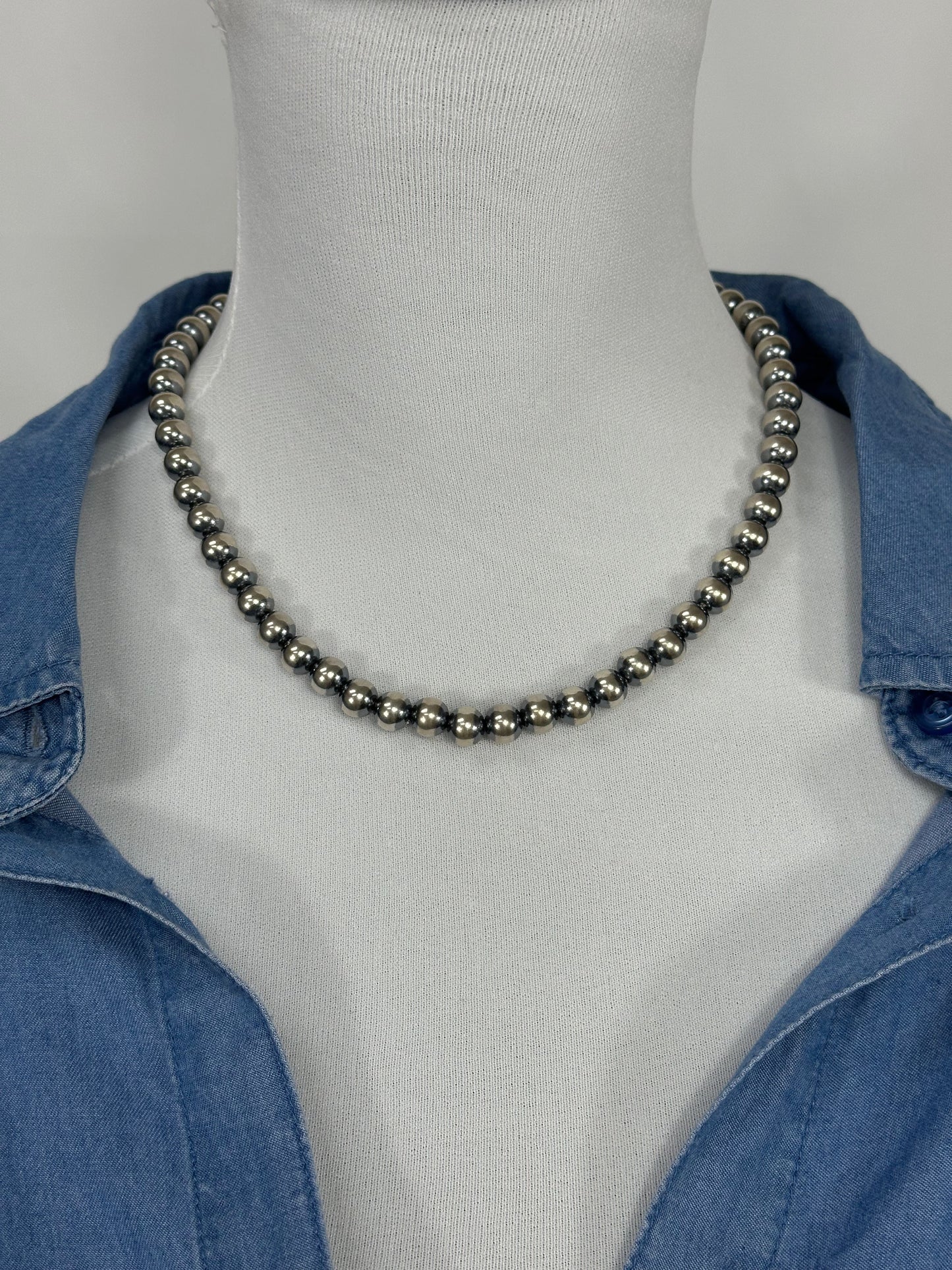 8MM Sterling Pearl Necklace