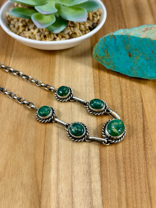 Kingman Turquoise 5 Stone Choker Necklace