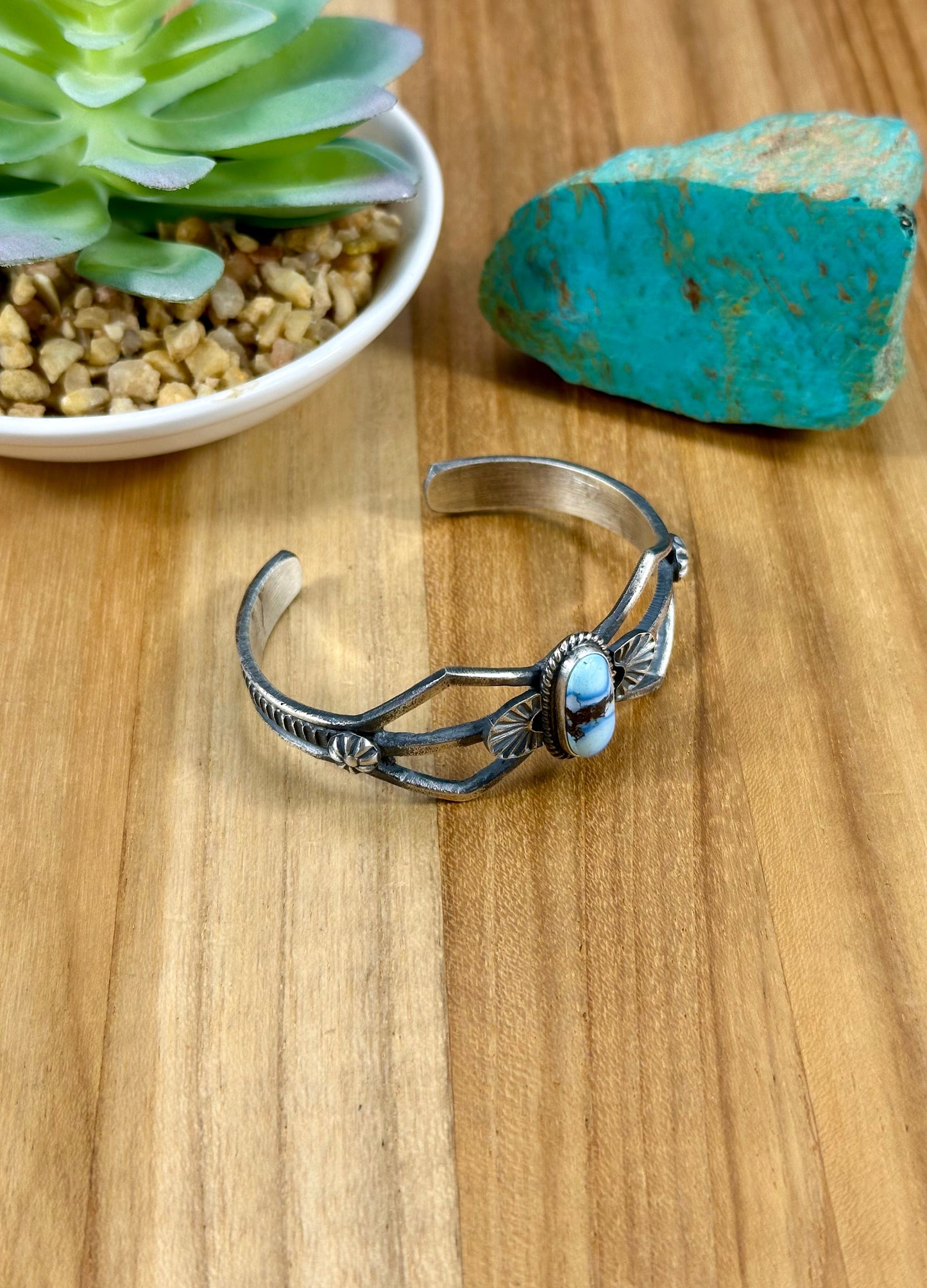 Golden Hills Single Stone Sterling Cuff