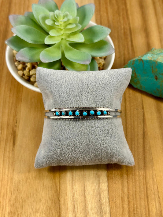Kingman Turquoise Row Cluster Cuff