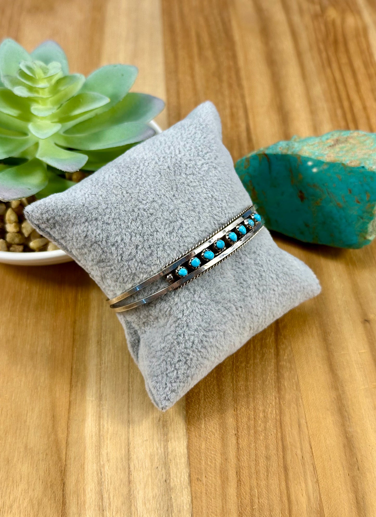 Kingman Turquoise Row Cluster Cuff
