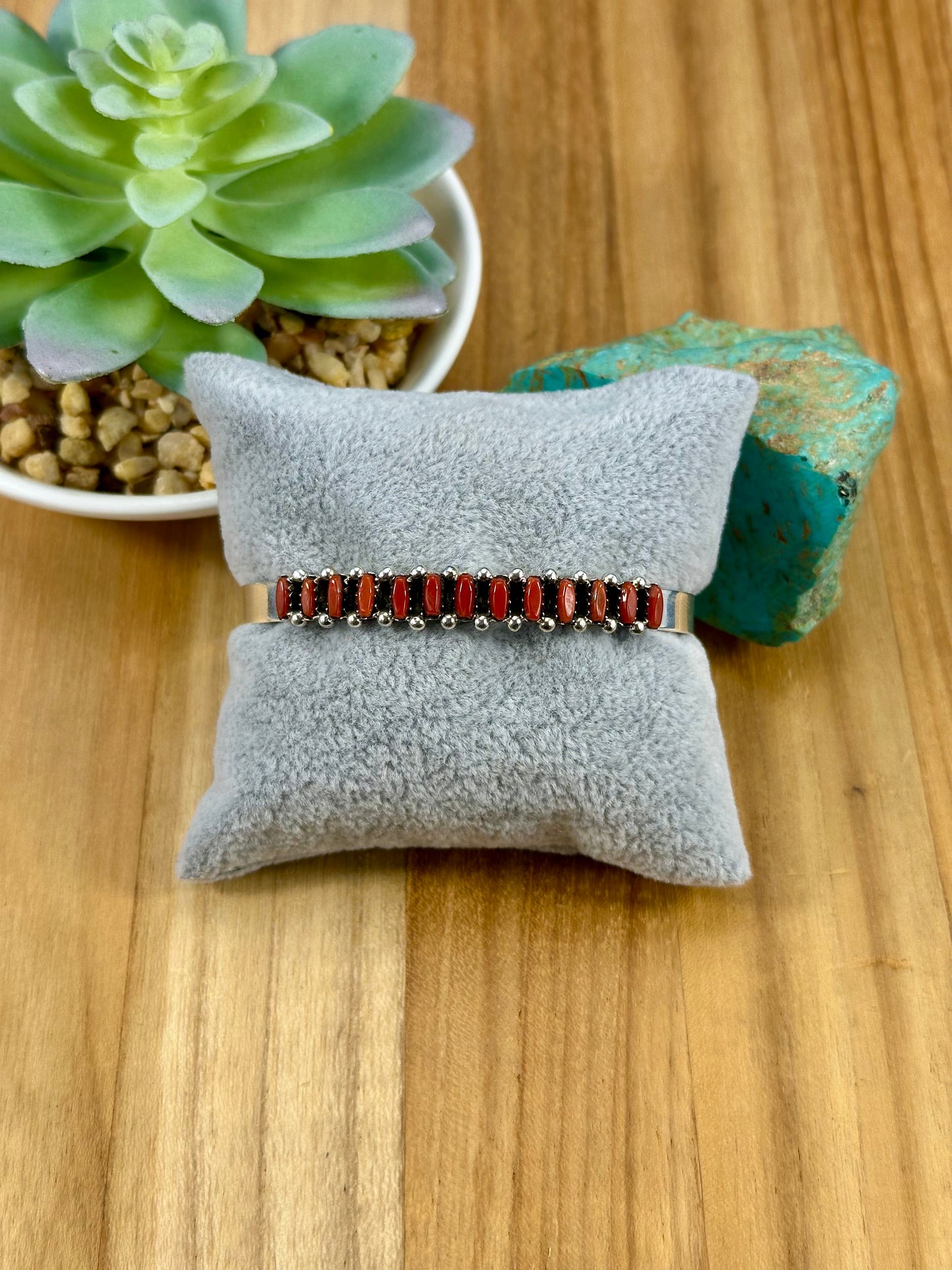 Coral Row Cluster Sterling Cuff
