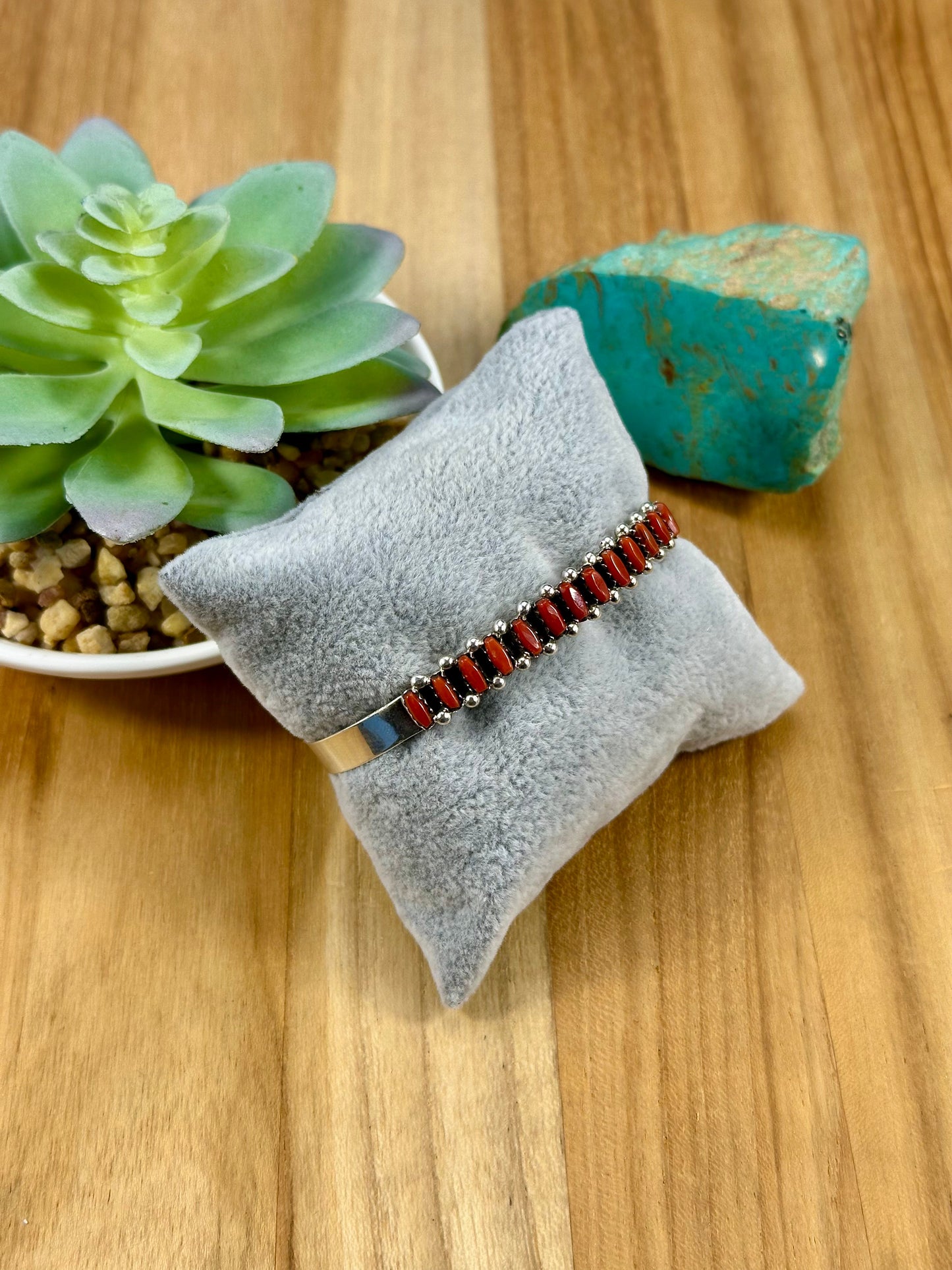 Coral Row Cluster Sterling Cuff