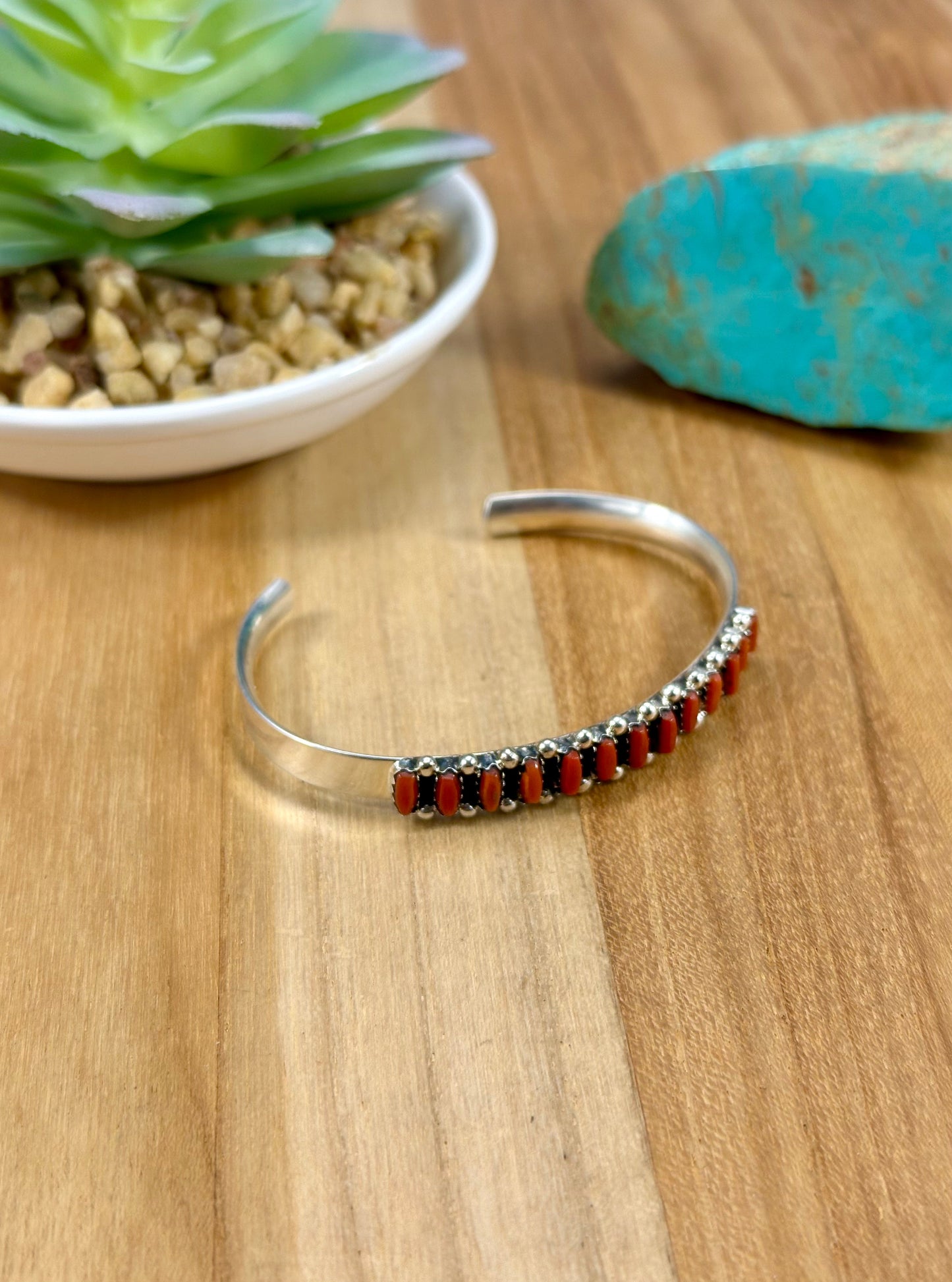 Coral Row Cluster Sterling Cuff