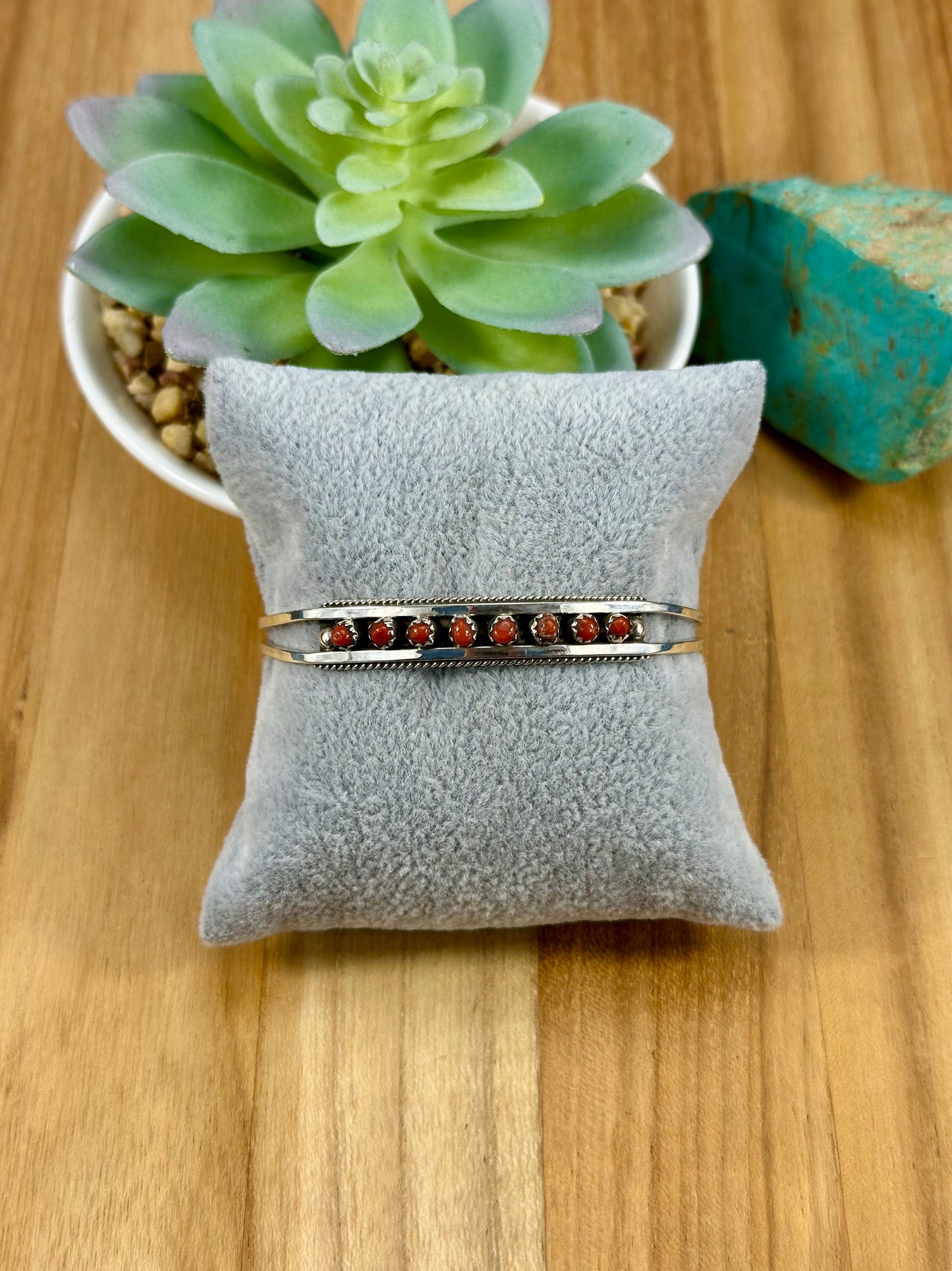 Coral Row Cluster Sterling Cuff