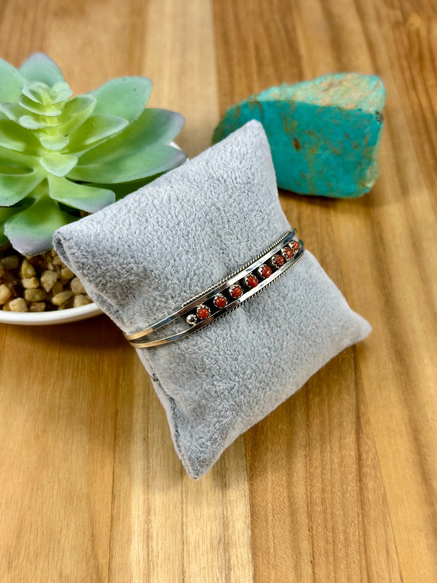 Coral Row Cluster Sterling Cuff