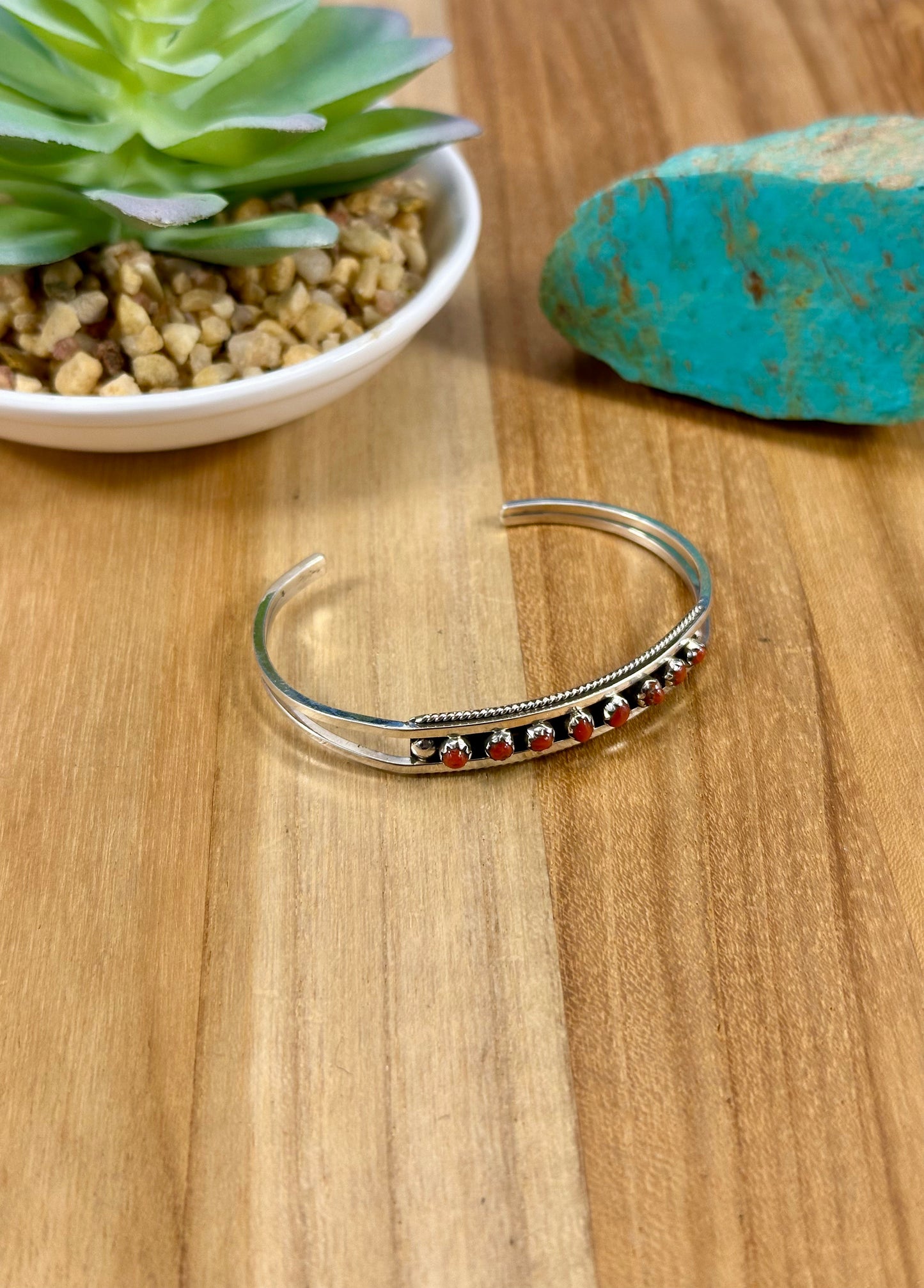 Coral Row Cluster Sterling Cuff