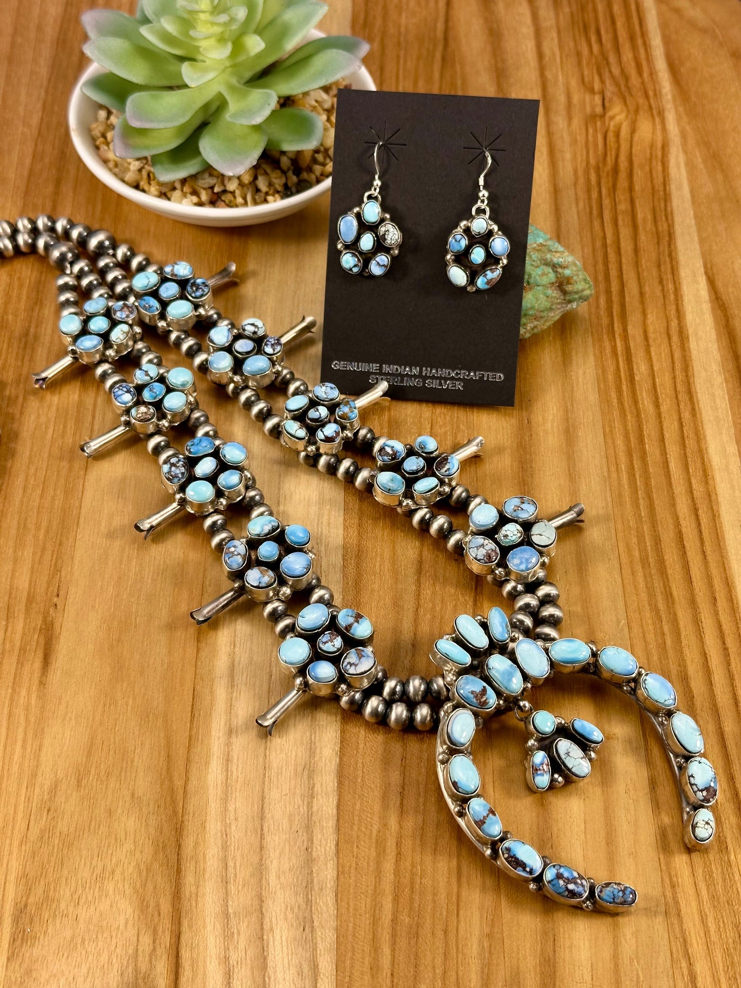 Golden Hills Squash Blossom Necklace & Earring Set