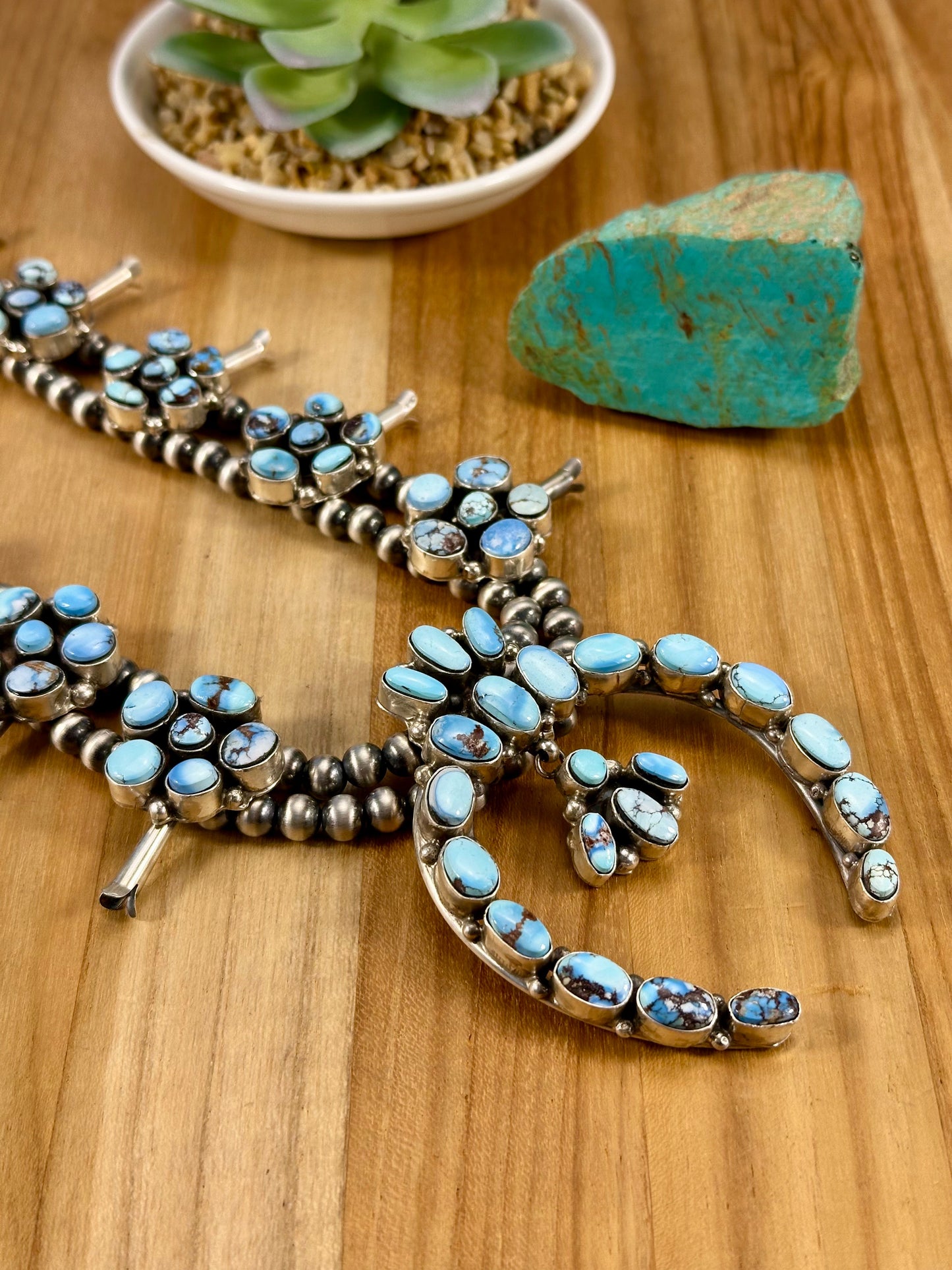 Golden Hills Squash Blossom Necklace & Earring Set