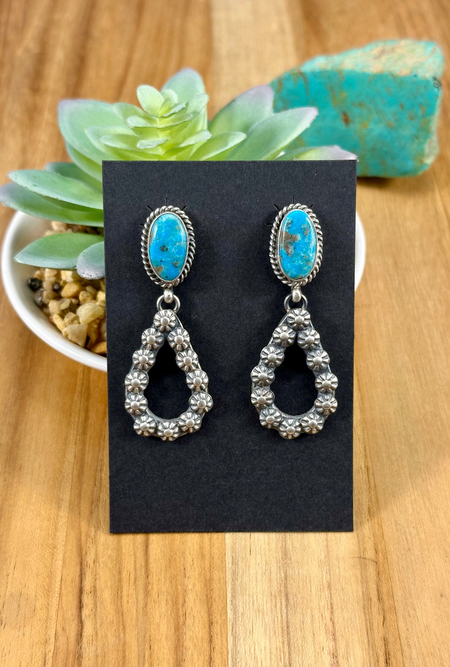 Kingman Turquoise Dangle Earrings
