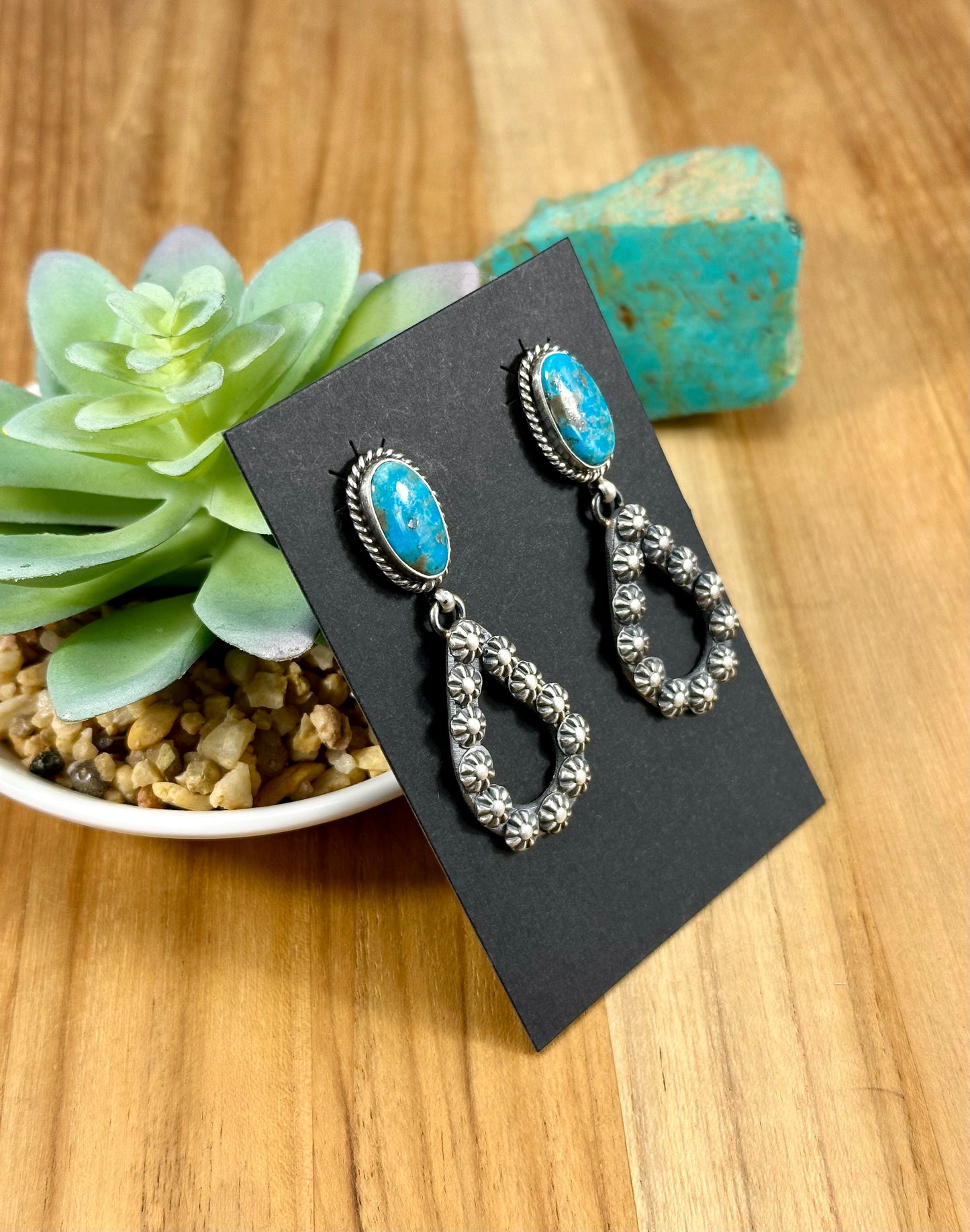 Kingman Turquoise Dangle Earrings