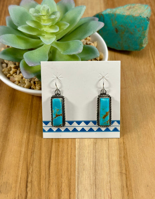 Kingman Turquoise Bar Dangle Earrings