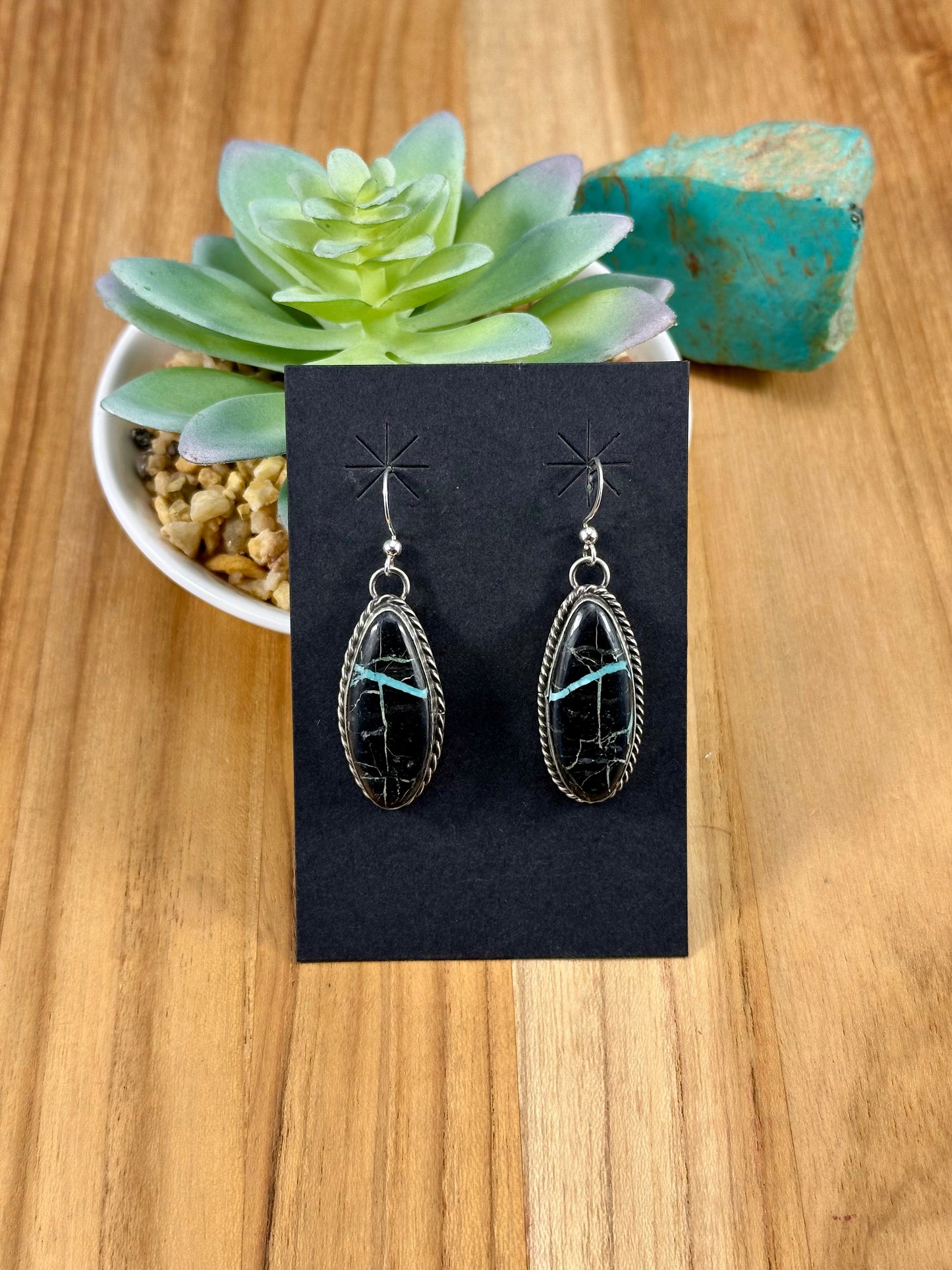 Blackjack Oval Dangle Earrings