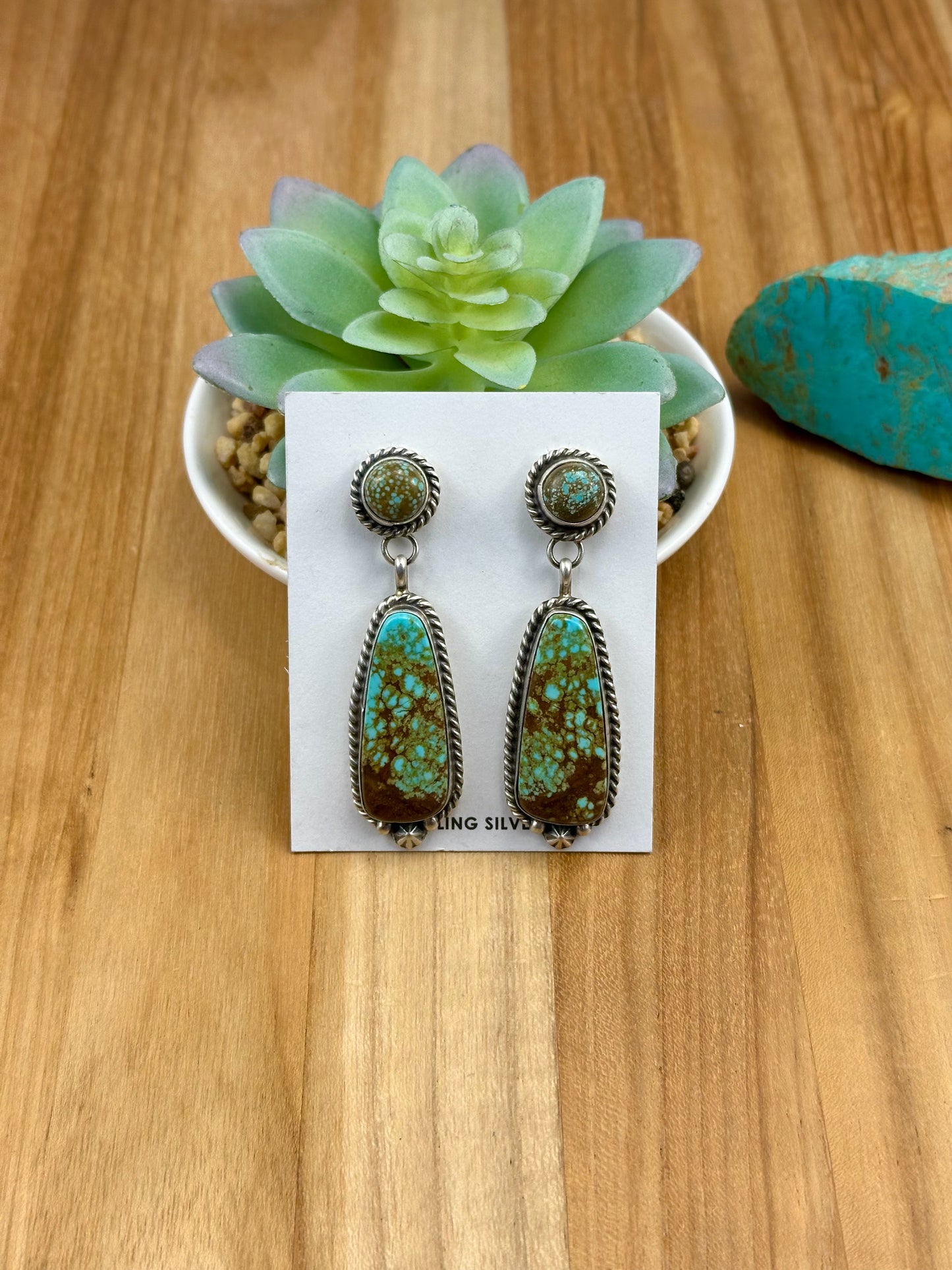 #8 Turquoise 2 Stone Earrings