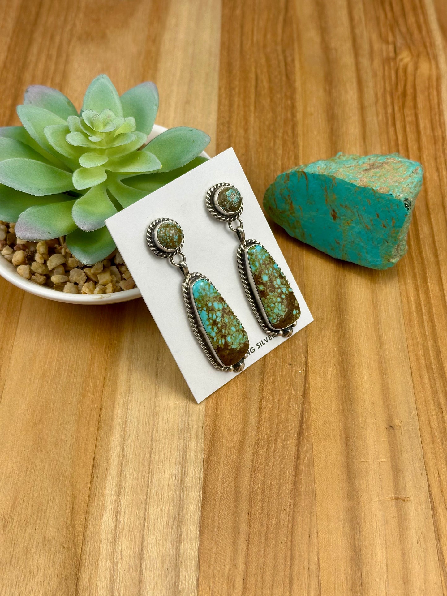 #8 Turquoise 2 Stone Earrings