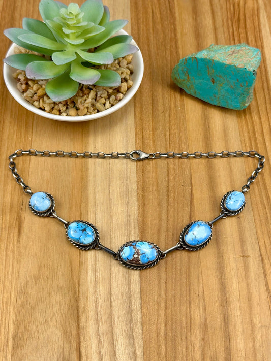 5 Stone Golden Hills Turquoise Choker